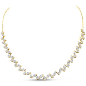 7.36 Carat Lab Grown Diamond Fancy Necklace In 14K Yellow Gold, 16 Inches