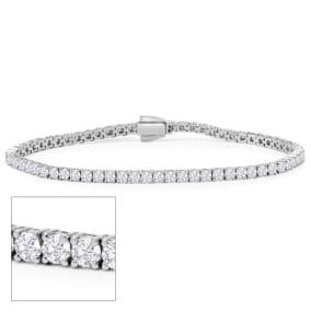 3 Carat Lab Grown Diamond Tennis Bracelet In Sterling Silver, 7 Inches