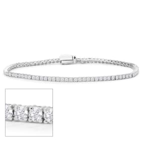5 Carat Lab Grown Diamond Tennis Bracelet In Sterling Silver, 7 Inches