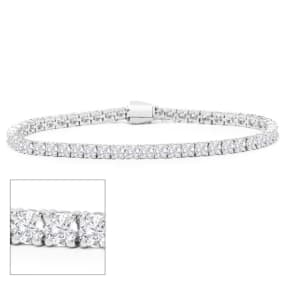 8 Carat Lab Grown Diamond Tennis Bracelet In Sterling Silver, 7 Inches