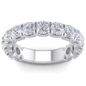 2 1/2 Carat Real Diamond Wedding Band In Solid Sterling Silver