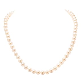Estate Jewelry Freshwater Pearl Strand Necklace With Sterling Silver Safety Bow Clasp, 18 Inches
