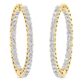2 Carat Endless Lab Grown Diamond Hoop Earrings In 14K Yellow Gold