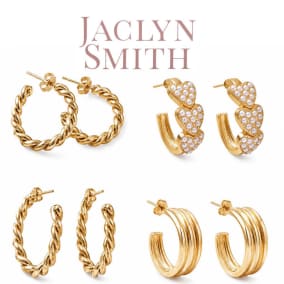 Jaclyn Smith Adorable Gold Hoop Earrings Set of 4