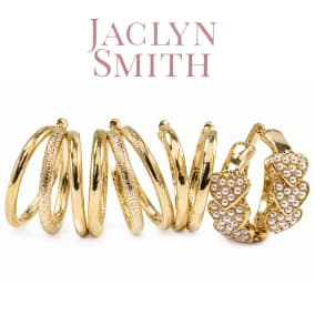 Jaclyn Smith Sassy Gold Hoop Earrings Set of 3