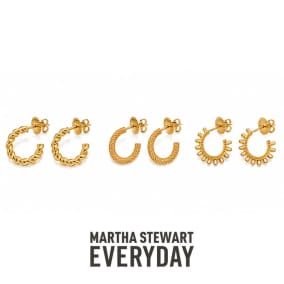 Martha Stewart Everyday Gold Hoop Earrings Set of 3