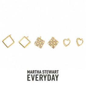 Martha Stewart Everyday Gold Stud Earrings Set of 3
