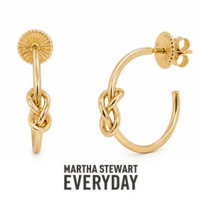 Martha Stewart Everyday Knot Hoop Earrings In Gold