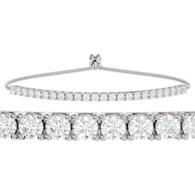 2 Carat Diamond Bolo Tennis Bracelet In Sterling Silver, Adjustable 6-9 inches
