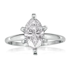 1 Carat Natural Marquise Diamond Engagement Ring In 14 Karat White Gold