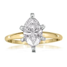 1 Carat Natural Marquise Diamond Engagement Ring In 14 Karat Yellow Gold