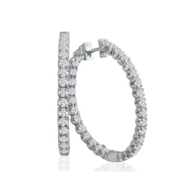 3ct Diamond Inside-Out Hoop Earrings in 14k White Gold
