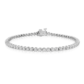 2 1/4 Carat Diamond Tennis Bracelet In 14 Karat White Gold, 8 Inches