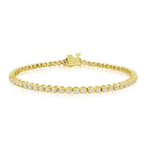 2 1/4 Carat Diamond Tennis Bracelet In 14 Karat Yellow Gold, 8 Inches