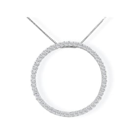 Popular 1/4ct Circle Style Diamond Pendant in 10k White Gold