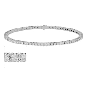 4 Carat Diamond Tennis Bracelet In 10 Karat White Gold, 9 Inches
