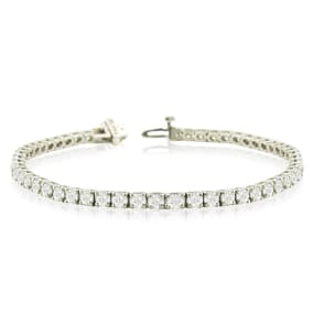 6 1/2 Carat Natural Diamond Tennis Bracelet In 14 Karat White Gold, 6 1/2 Inches