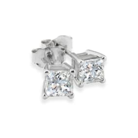 3/4ct Princess Diamond Stud Earrings In 14k White Gold