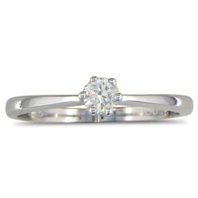 Estate Jewelry 1/6ct Diamond Solitaire Ring in Sterling Silver