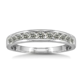 1/2 Carat Diamond Wedding Band In White Gold