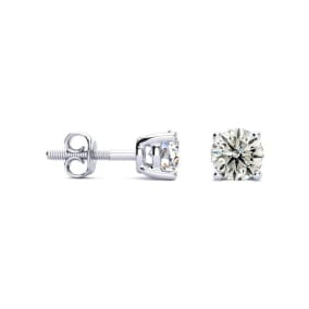 1 Carat Diamond Stud Earrings In 14 Karat White Gold