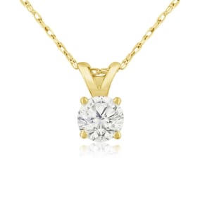 1/3ct Colorless Diamond Pendant in 14K Yellow Gold. Genuine, Natural, Earth-Mined Diamond At An Amazing Price!
