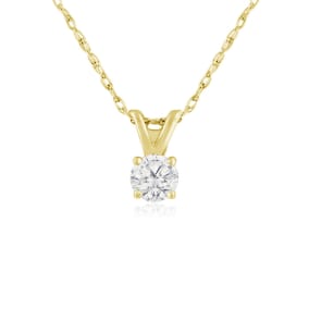 1/6ct 14k Yellow Gold Diamond Pendant, 2 Stars