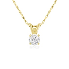 1/5ct 14k Yellow Gold Natural Diamond Pendant, 2 Stars