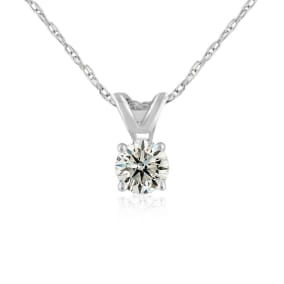 1/4ct 14k White Gold Natural Diamond Pendant, 2 Stars