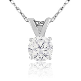 3/8ct 14k White Gold Natural Diamond Pendant J/K Color I1/I2 Clarity.