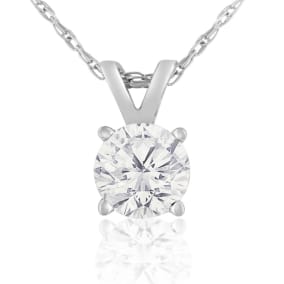 1/2ct 14k White Gold WGL Certified Natural Diamond Pendant, Excellent Value.