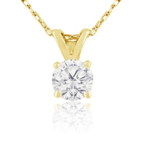 3/8ct 14k Yellow Gold Natural Diamond Pendant