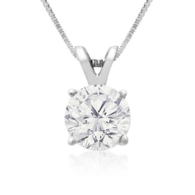 Fine 1ct 14k White Gold Natural Diamond Pendant, Lowest Price Ever.