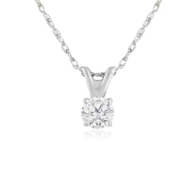 1/5ct 14k White Gold Diamond Pendant, 4 stars