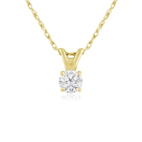 1/5ct 14k Yellow Gold Natural Diamond Pendant, 4 stars