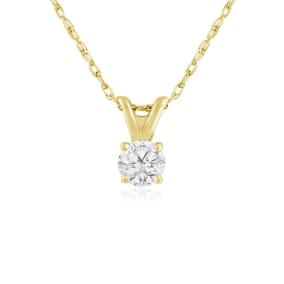 1/5ct 14k Yellow Gold Diamond Pendant, 4 stars