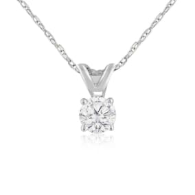 1/4ct 14k White Gold Very Clear, White Natural Diamond Necklace