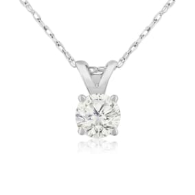 1/3ct 14k White Gold Natural Diamond Pendant, 4 stars