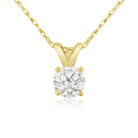 1/3ct 14k Yellow Gold Natural Diamond Pendant, 4 stars