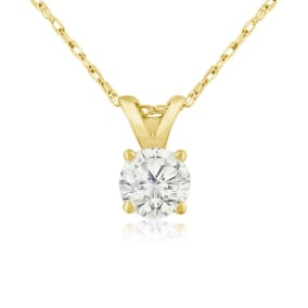 1/3ct 14k Yellow Gold Diamond Pendant, 4 stars