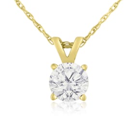 2/3ct 14k Yellow Gold Natural Diamond Pendant, 4 stars