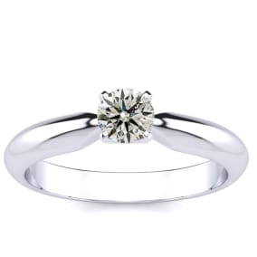 1/4 Carat Natural 14K White Gold Diamond Engagement Ring