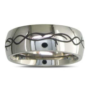 Titanium Graphic Engraved Wedding Band
