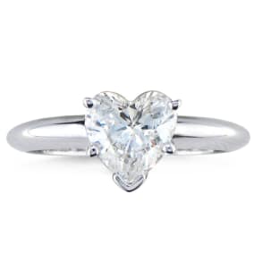 1 Carat Heart Shape Diamond Solitaire Ring In 14K White Gold
