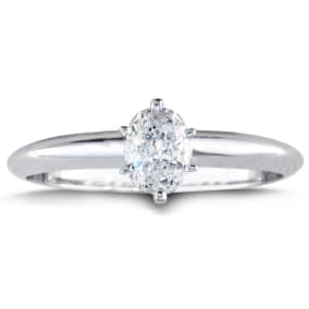 1/2 Carat Colorless Diamond Solitaire Engagement Ring in White Gold