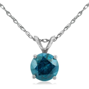 3/4ct Blue Diamond Pendant in 14k White Gold