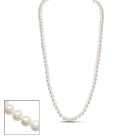 30 inch 6mm AA Pearl Necklace With 14K Yellow Gold Clasp
