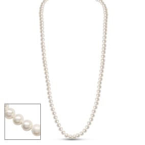 36 inch 6mm AA Pearl Necklace With 14K Yellow Gold Clasp
