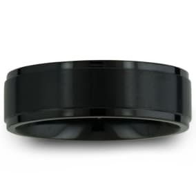 8mm Black Matte Finish Titanium Wedding Band
