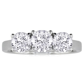 1/4ct Three Diamond Ring in 14k White Gold